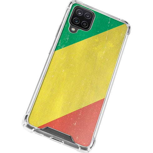 Republic of the Congo Flag Distressed Galaxy A12 Clear Case